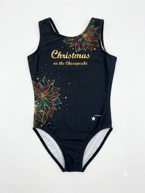 Destira Christmas on the Chesapeake Black Holiday Leotard Size S